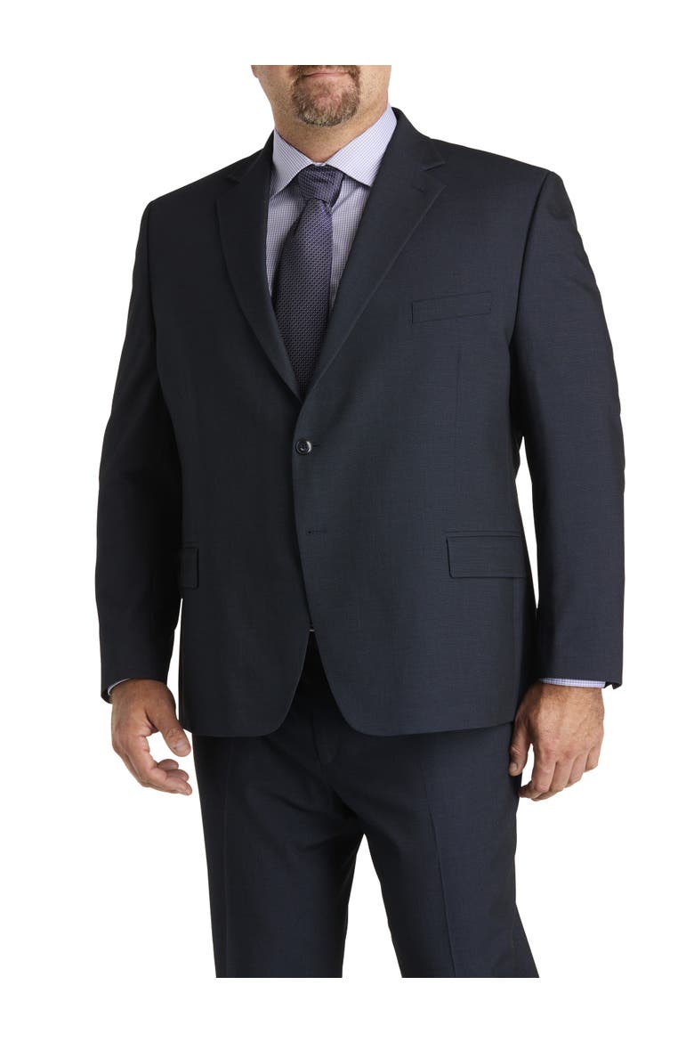 Big & Tall Birdseye Suit Jacket, Main, color, NAVY