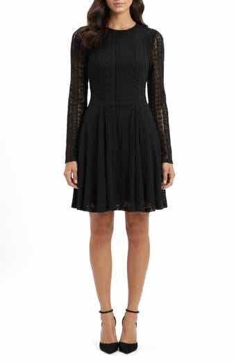 Long Sleeve Lace Fit & Flare Dress
