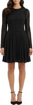 All in Favor Long Sleeve Lace Fit & Flare Dress