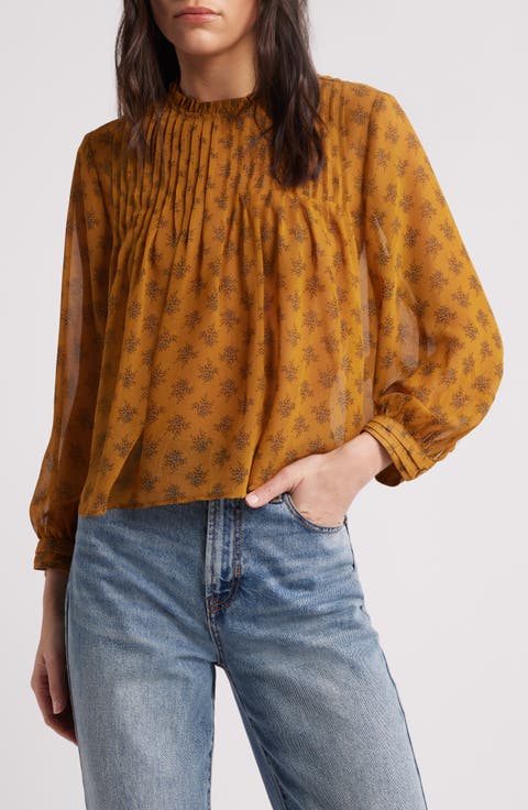 High Neck Chiffon Top