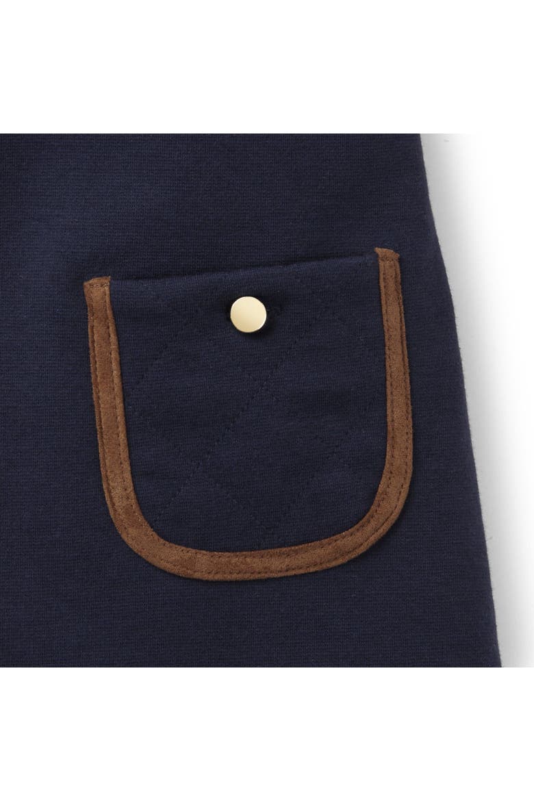 Baby Girls' Quilted Ponte Riding Dress, Infant, Alternate, color, Navy