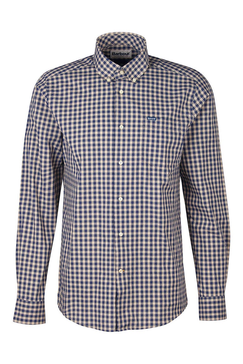 Merryton Tailored Fit Check Button-Down Shirt, Alternate, color, STONE
