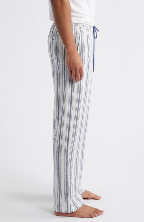 Daniel Buchler Stripe Linen Blend Drawstring Pajama Pants