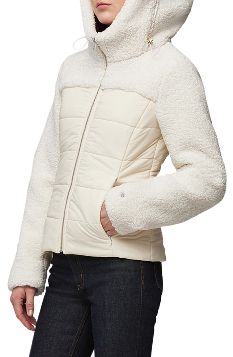 Soia & Kyo Liliane Mixed Media Faux Shearling Jacket, Alternate, color, 