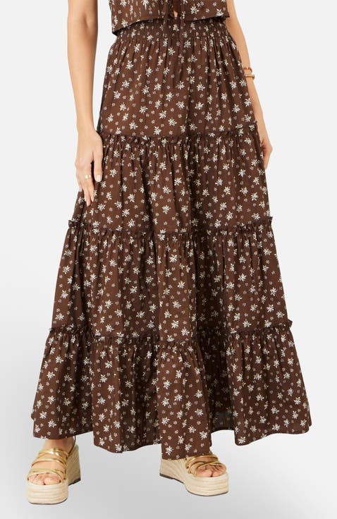 Daisy Print Maxi Skirt