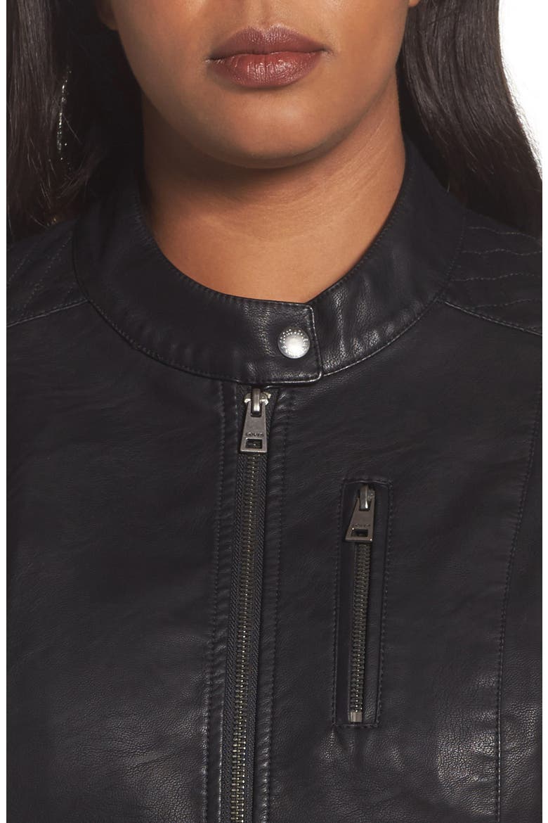 LEVIS® Faux Leather Moto Jacket, Alternate, color, BLACK