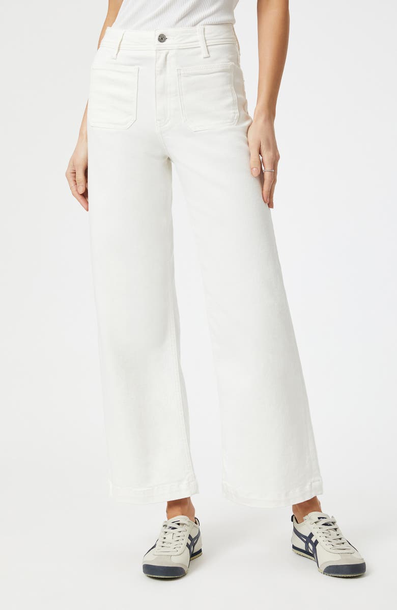 Mavi Jeans Paloma Marine Patch Pocket Ankle Wide Leg Jeans, Main, color, White Flex Blue