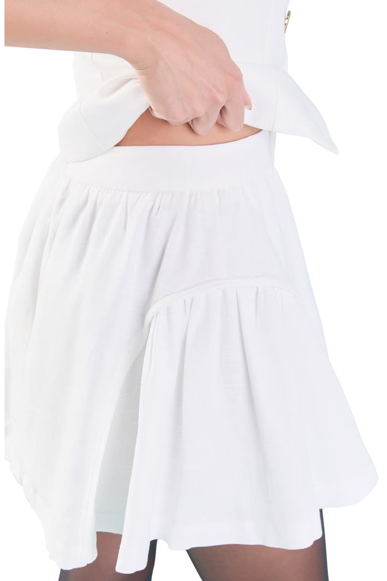 High Waist Cotton & Linen Miniskirt, Alternate, color, IVORY