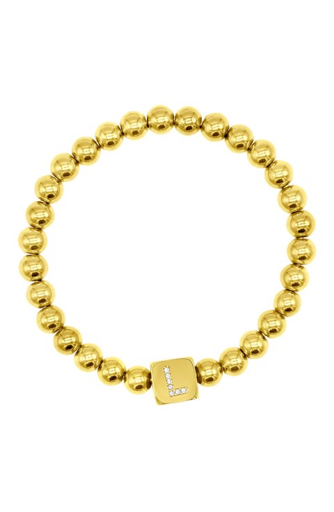 Crystal Initial Stretch Bracelet