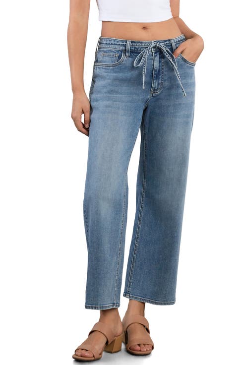Loop Me In Drawstring Crop Wide Leg Jeans