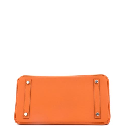 Pre-owned Hermes  Hermes Birkin Handbag Orange Epsom With Palladium Hardware 30 In Orange