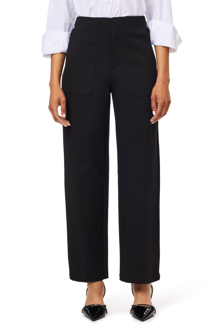 High Waist Barrel Leg Pants, Main, color, BLACK NIGHT