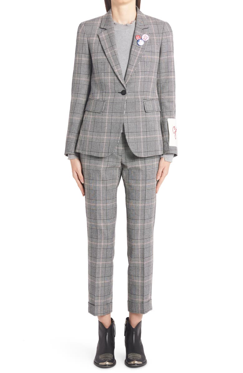 Golden Goose Daria Glen Plaid Virgin Wool Blend Cigarette Pants, Alternate, color,