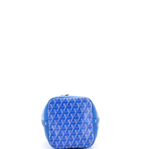 Pre-owned Goyard Goyard Petit Flot Bucket Bag Coated Canvas Pm In Blue