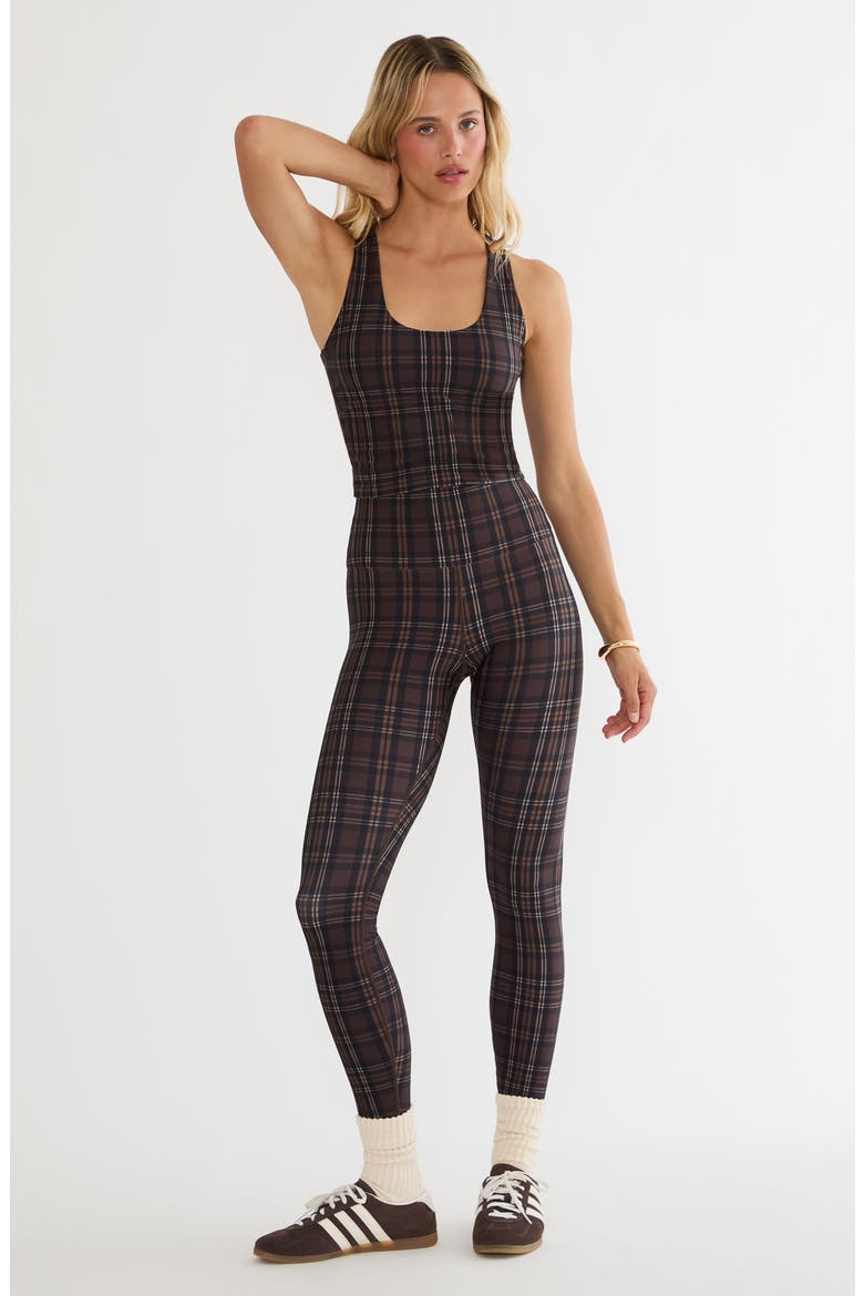 Yara Print Racerback Crop Tank, Alternate, color, CHOCOLATE BAR PLAID