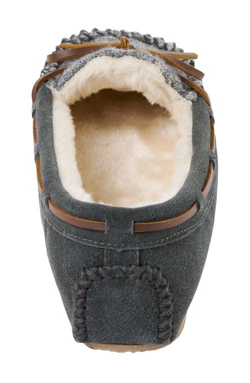 Minnetonka Cosi Faux Shearling Slipper In Gray