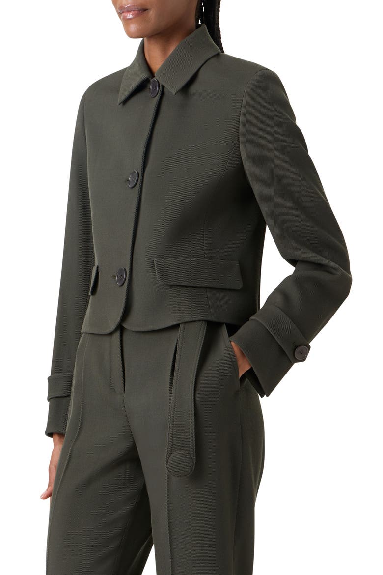 Boxy Wool Tricotine Jacket, Alternate, color, OLIVE