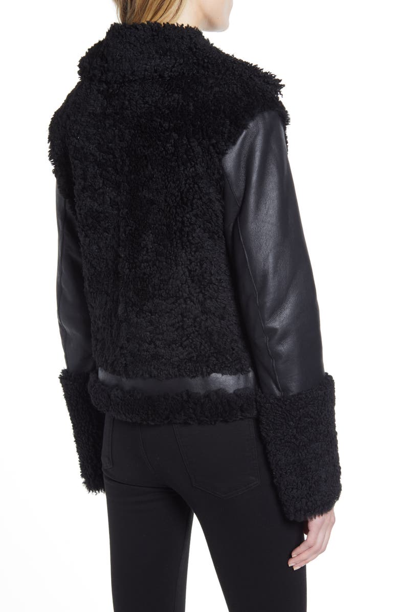 HiSO Soul Reversible Genuine Shearling Moto Jacket, Alternate, color, 