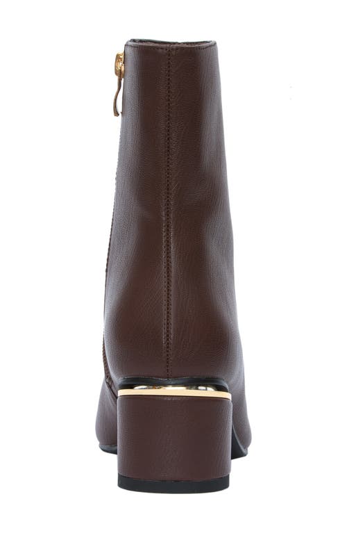 Ninety Union Mona Square Toe Wedge Boot In Brown