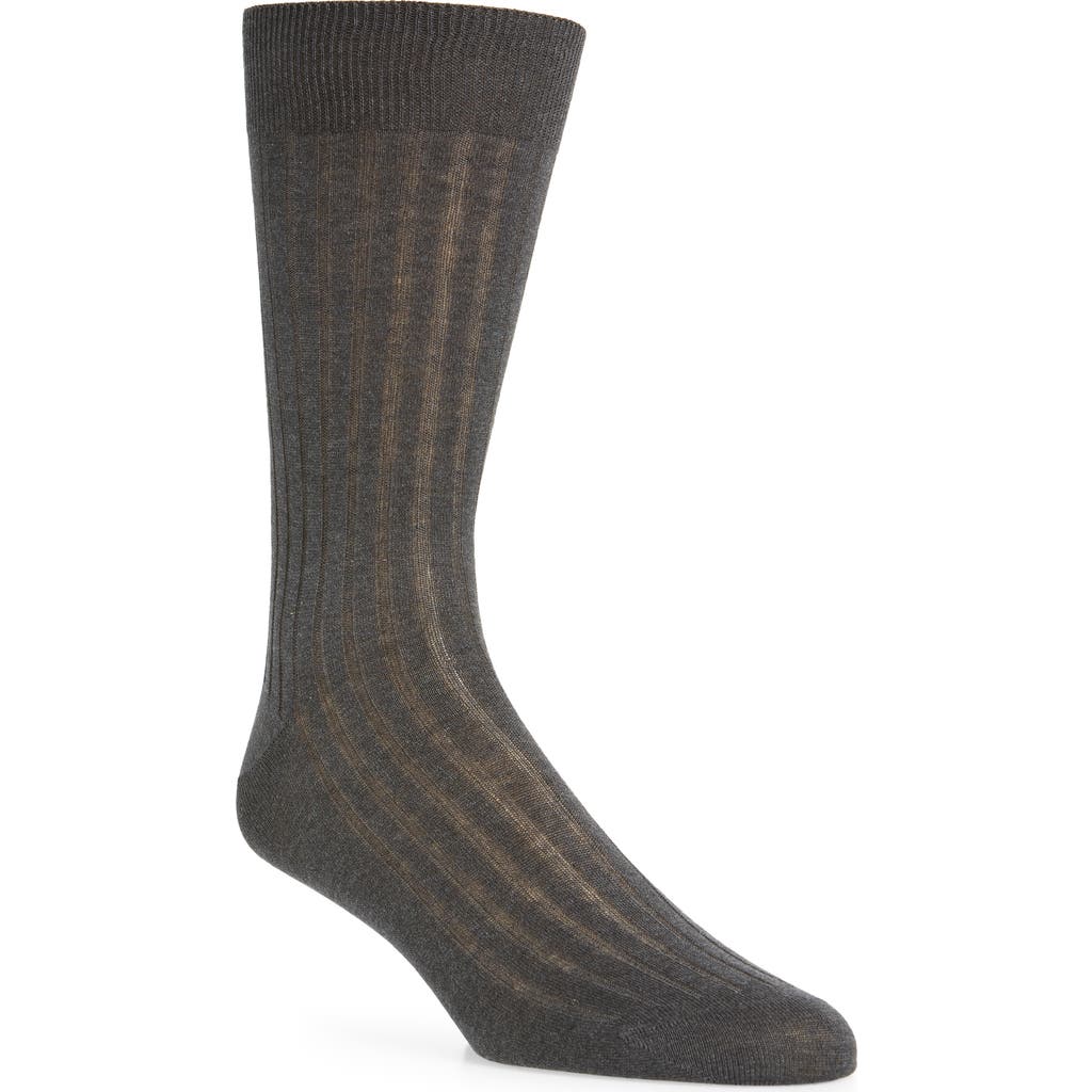 Canali Cotton Rib Dress Socks in Dark Grey  product