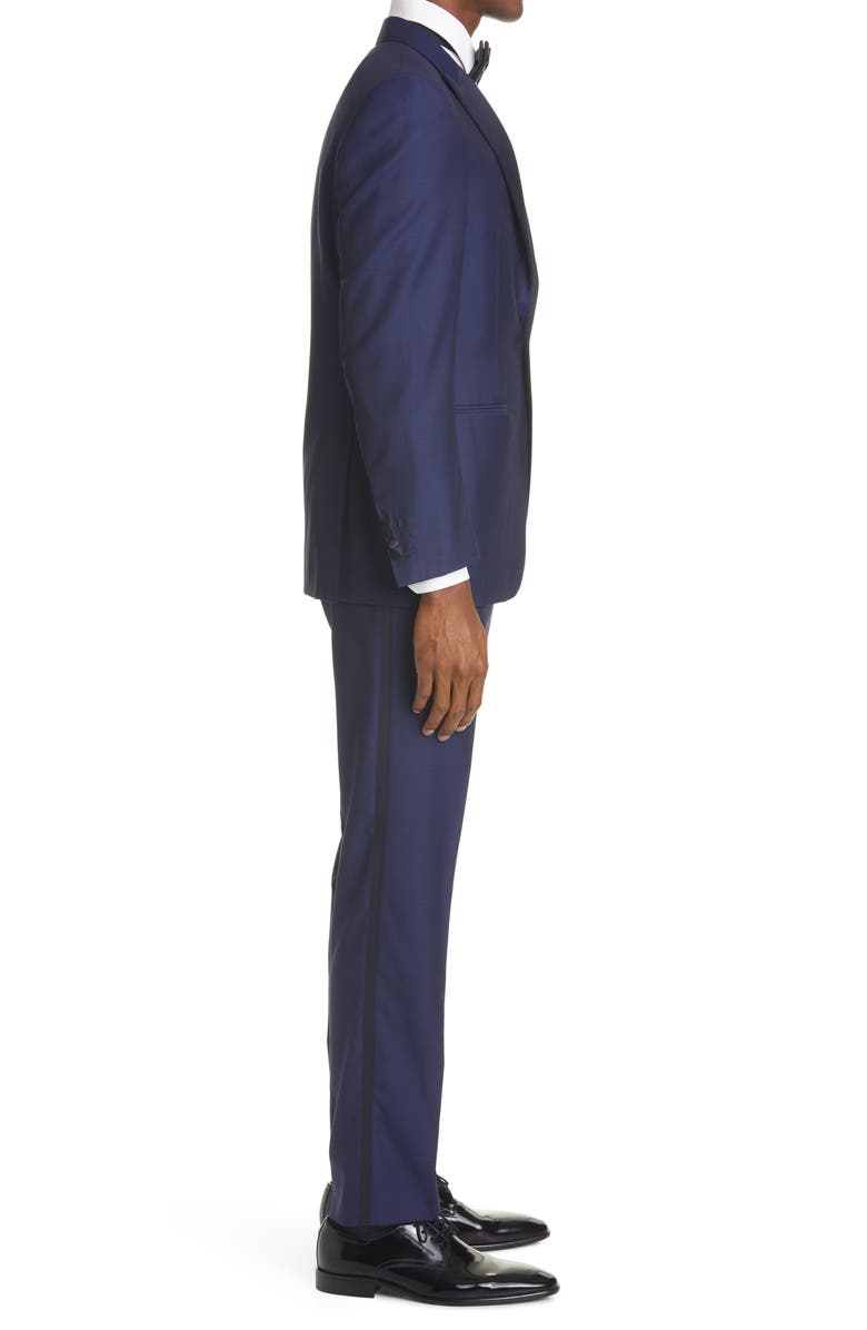 Canali Sienna Contemporary Peaked Lapel Wool Suit, Alternate, color, 