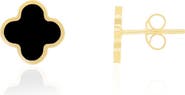 The Lovery Fine Jewelry Small Onyx Clover Stud Earrings