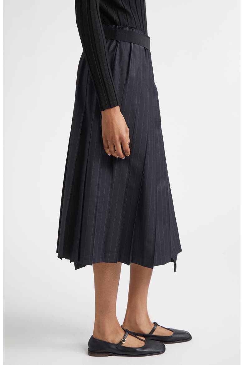 Joan Pinstripe Stretch Wool Blend Skirt, Alternate, color, CHARCOAL PINSTRIPE