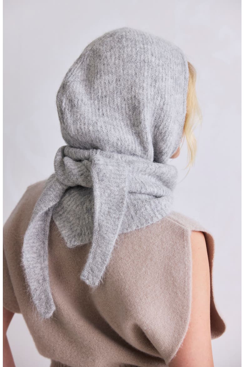 The Alpaca Blend Hooded Scarf, Alternate, color, BLIZZARD GREY