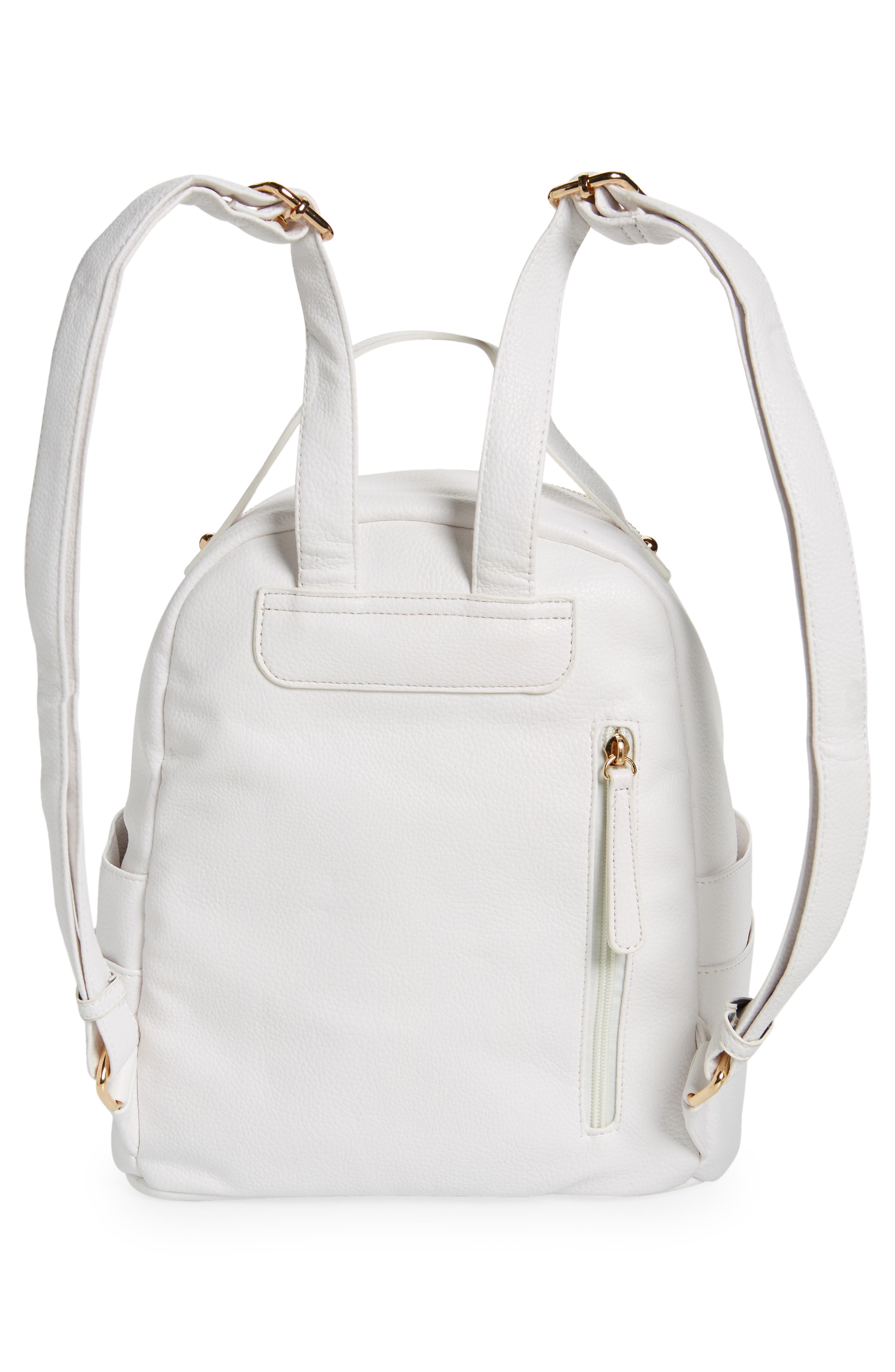 Isabella Vegan Leather Organizational Backpack, Alternate, color, WHITE