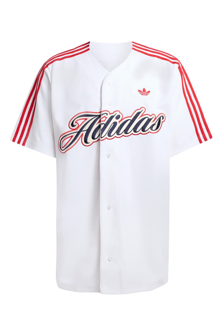 Summer League Varsity Baseball Jersey, Alternate, color, WHITE/ BETTER SCARLET/