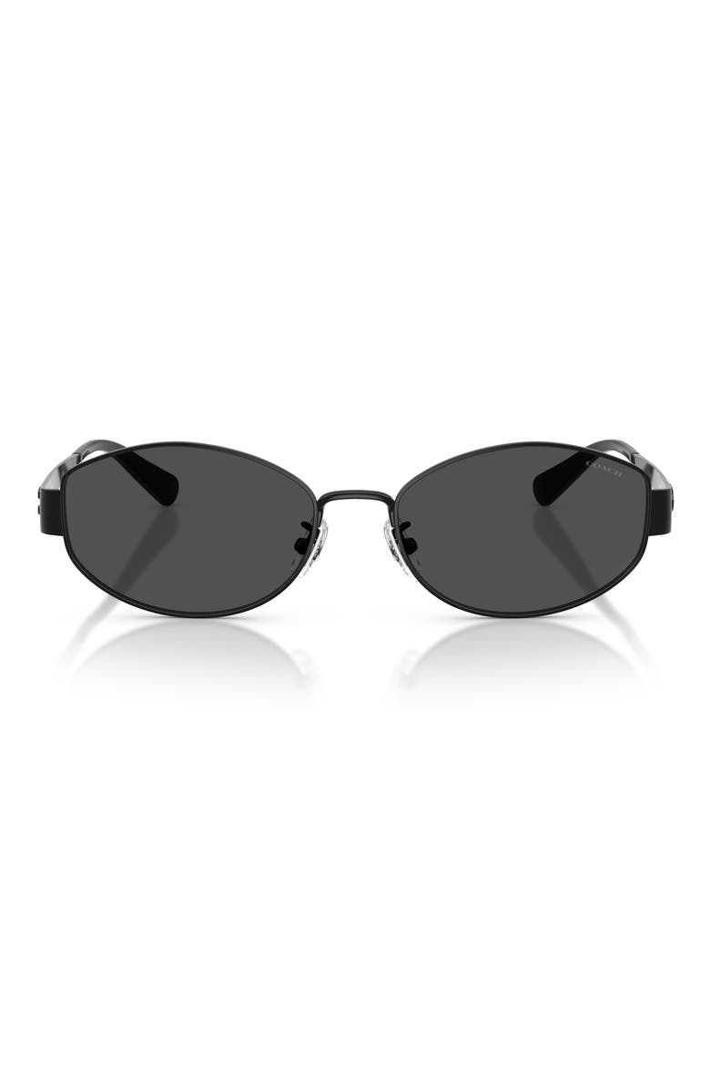 57mm Irregular Sunglasses, Main, color, SHINY BLACK / GREY SOLID