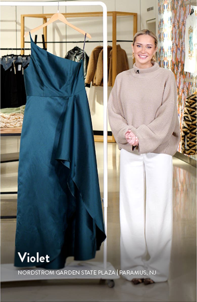 One-Shoulder Satin Gown, sales video thumbnail