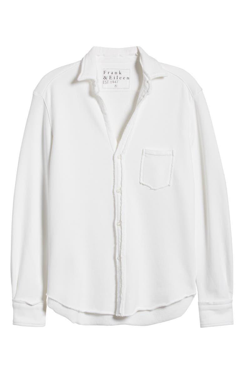Frank & Eileen Eileen Relaxed Terry Button-Up Shirt, Alternate, color, White