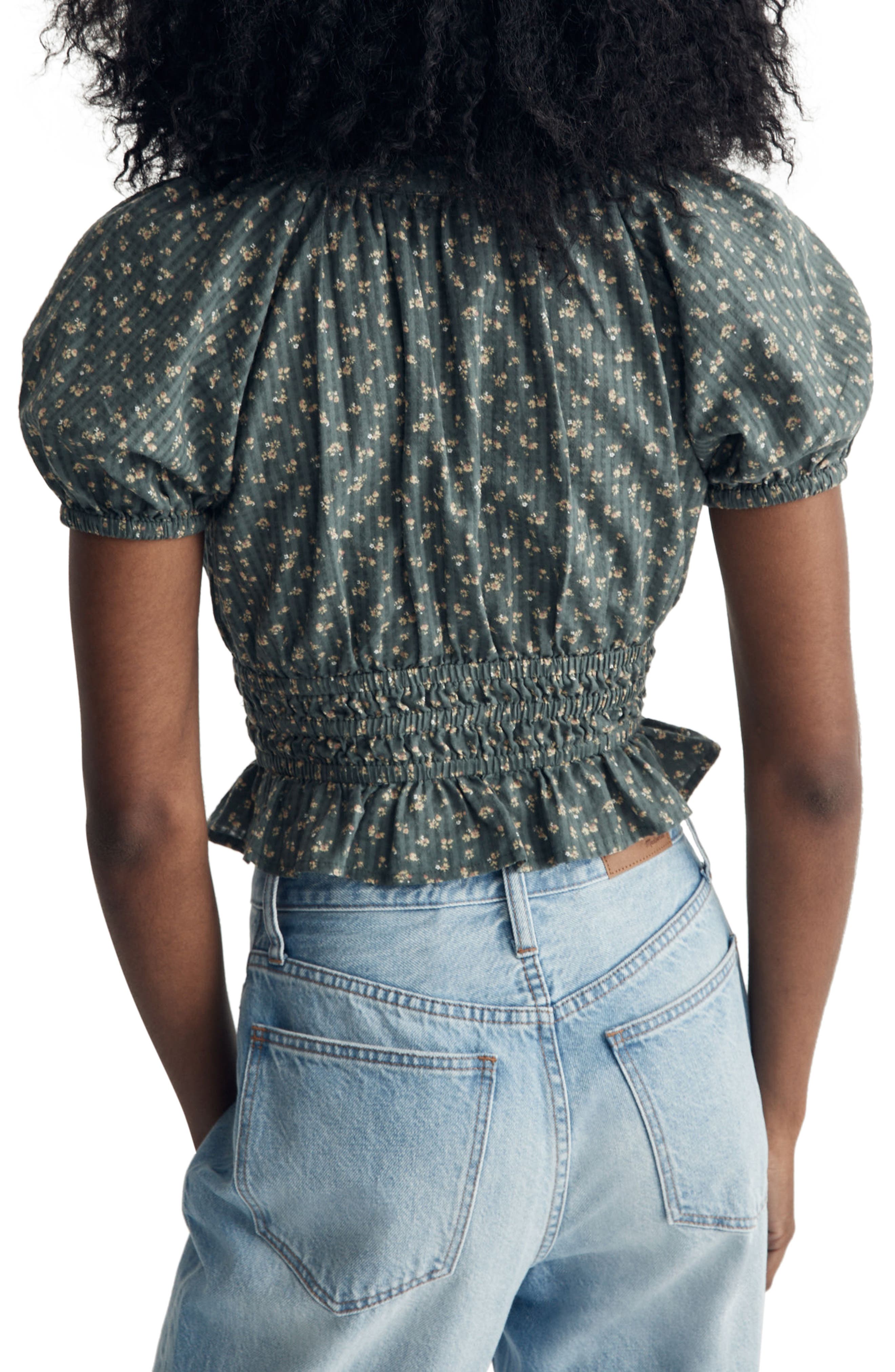 Madewell Manon Cotton Check Voile Top (Women) | Nordstromrack