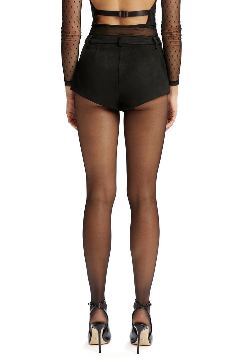 Jayla Faux Suede Microshorts, Alternate, color, BLACK