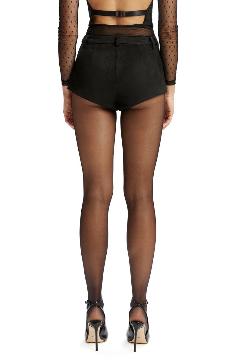 Bardot Jayla Faux Suede Microshorts, Alternate, color, Black