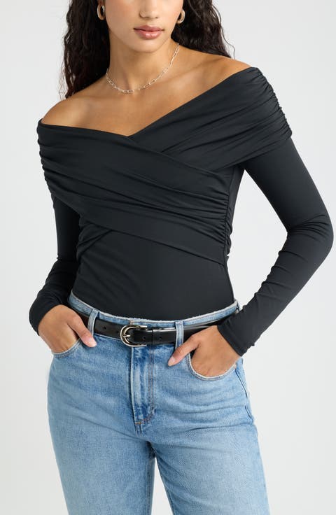 Long Sleeve Cross Front Top