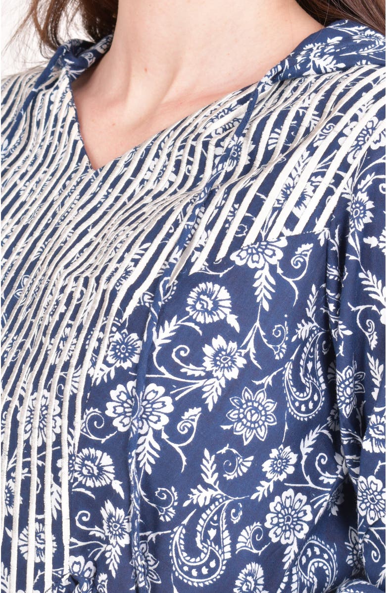 RAAS Harper Embroidered Hooded Mini Dress, Alternate, color, Blue