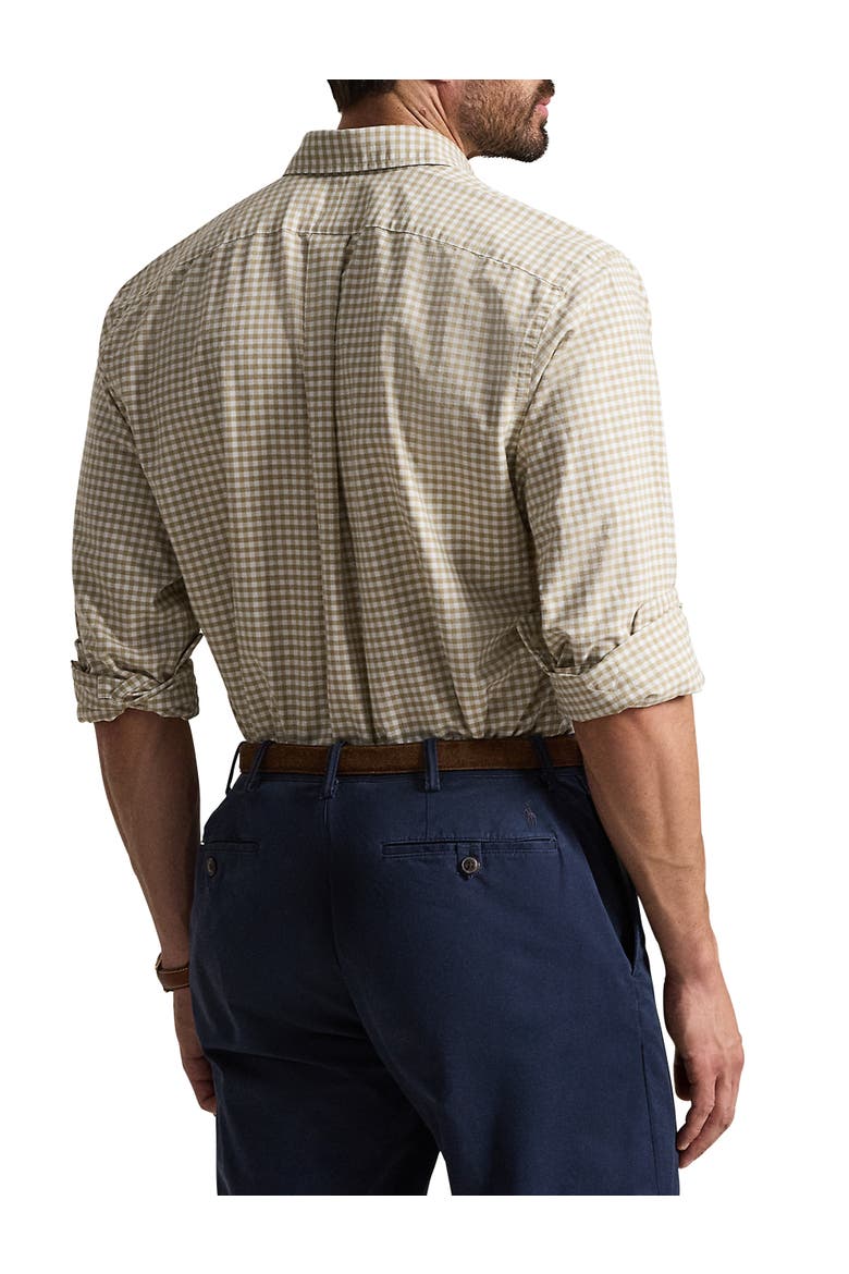 Big & Tall Oxford Check Sport Shirt, Alternate, color, COASTAL BEIGE WHITE