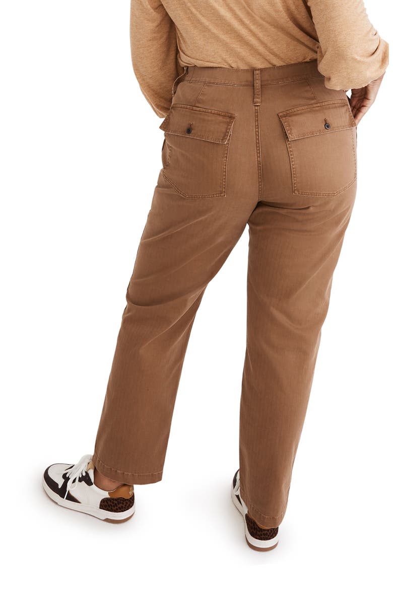 The Curvy Perfect Straight Workwear Pants, Alternate, color, WEATHERED WALNUT