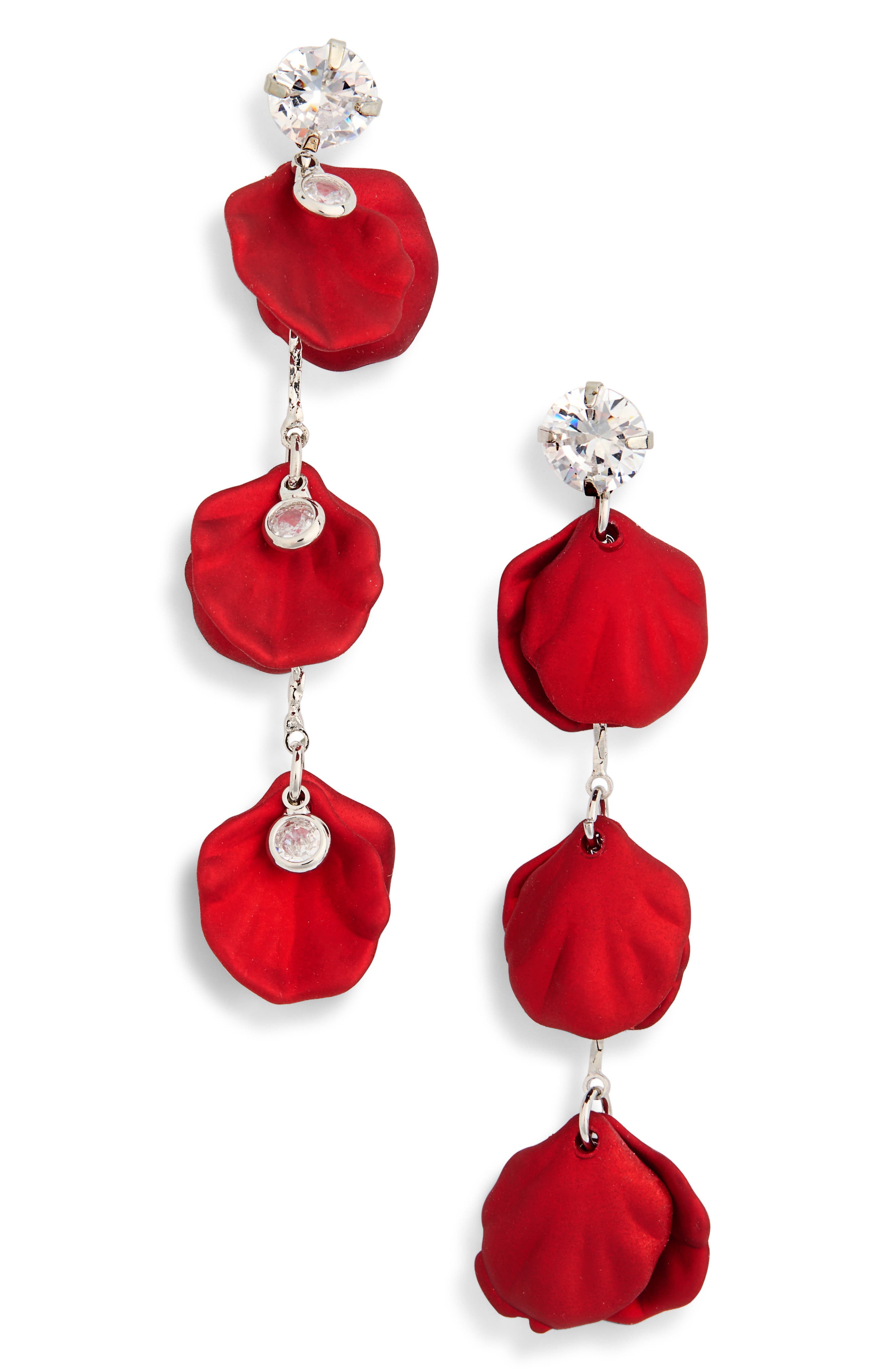 EYE CANDY LOS ANGELES Adi Cubic Zirconia Rose Petal Drop Earrings ...