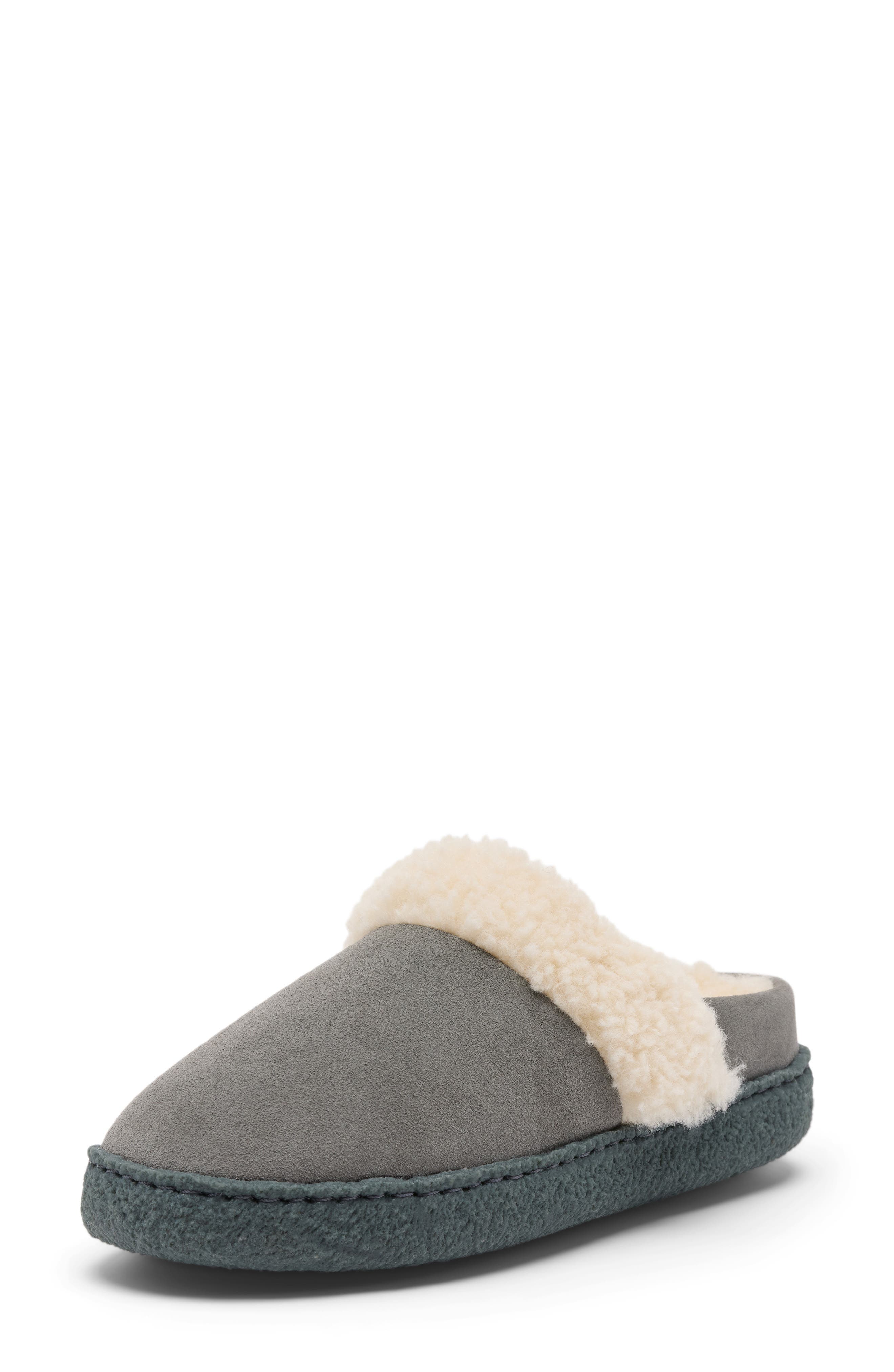 Nakiska III Faux Shearling Lined Slide Slipper, Alternate, color, QUARRY/ GRILL