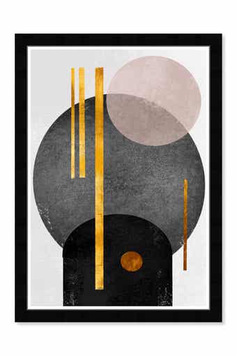 Wynwood Studio Modern Day Shapes Beige Framed Wall Art