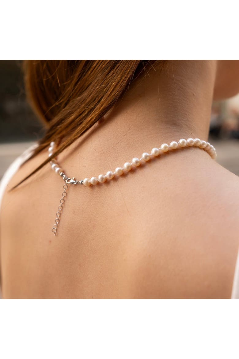 Small Natural Freshwater Real Pearl Strand Necklace, Alternate, color, Silver