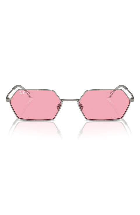 55mm Frameless Rectangle Sunglasses
