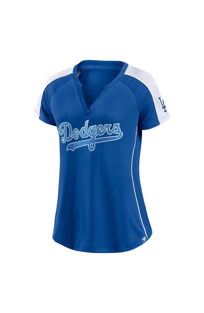 FANATICS Women's Fanatics Branded Royal/White Los Angeles Dodgers True Classic League Diva Pinstripe Raglan V-Neck T-Shirt, Alternate, color, 