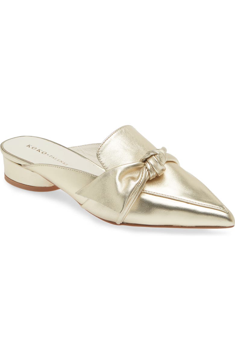 KOKO + PALENKI Quantum Pointed Toe Mule, Main, color, Gold Metallic Leather