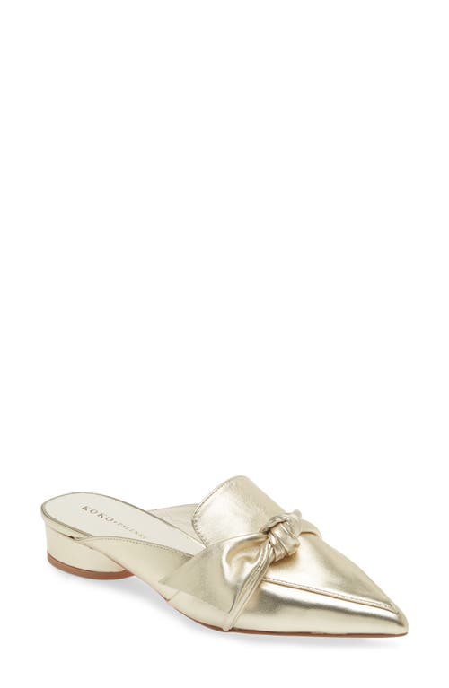 KOKO + PALENKI Quantum Pointed Toe Mule in Gold Metallic Leather 