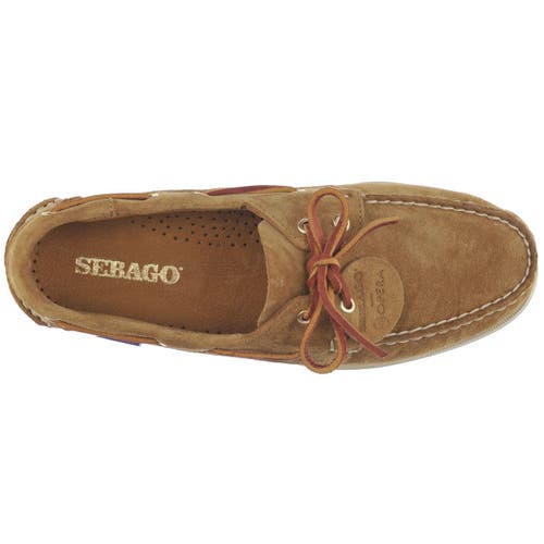 Sebago Italian Suede Moccasins With Hand-stitched Details In Brown