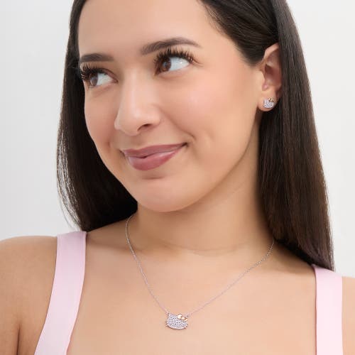 Hello Kitty White Sapphire Stud Earrings In Metallic